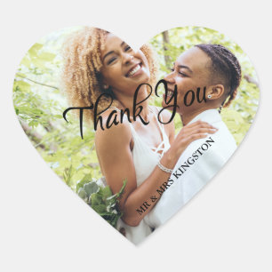 Mariage photo moderne Merci Favoriser Stickers