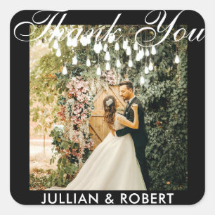 Mariage photo moderne Merci Favoriser Stickers