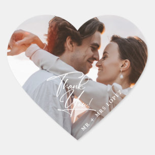 Mariage photo moderne Merci Favoriser Stickers