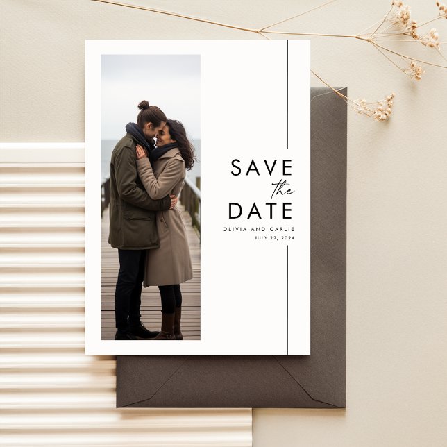 Mariage photo moderne Sauvez la date Invitation (Créateur téléchargé)