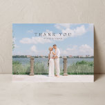 Mariage photo moderne simple Carte de remerciement<br><div class="desc">Paysage simple mariage moderne carte de remerciements avec note.</div>