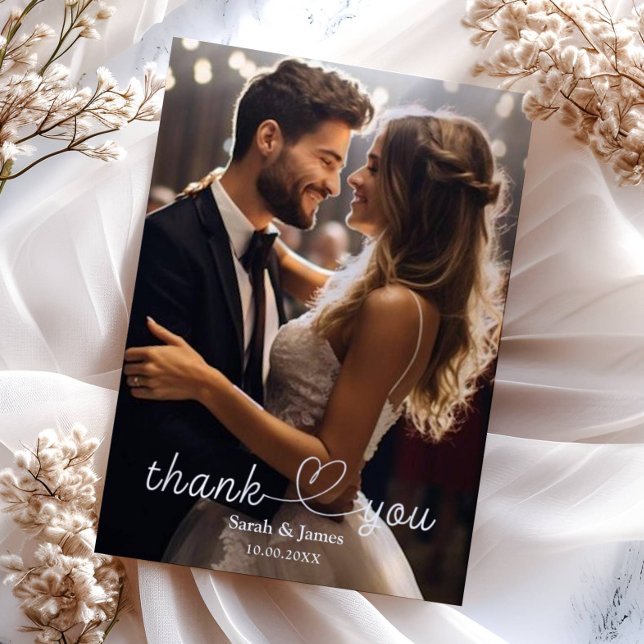 Mariage photo moderne simple Merci (Créateur téléchargé)