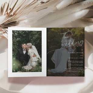 mariage photo moderne unique Invitation pliée