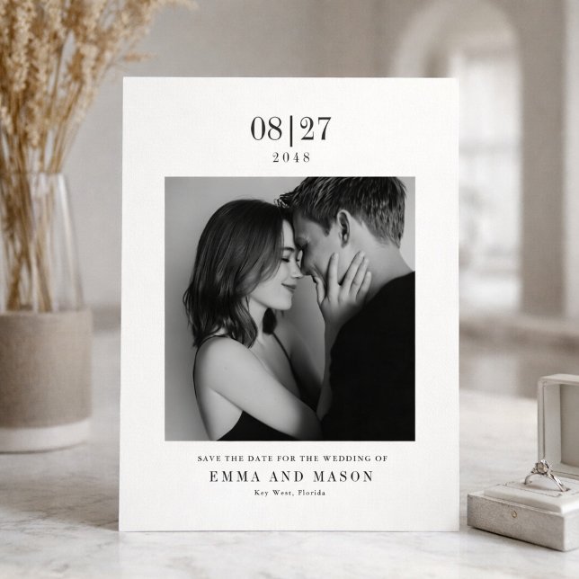 Mariage Photo Noir & Blanc Moderne Faire-Part "Sav (Créateur téléchargé)