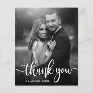 Mariage photo noir budget Carte de remerciements