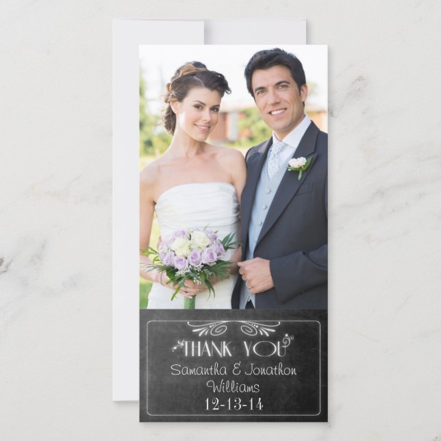 Mariage photo noir tableau noir Merci (Devant)