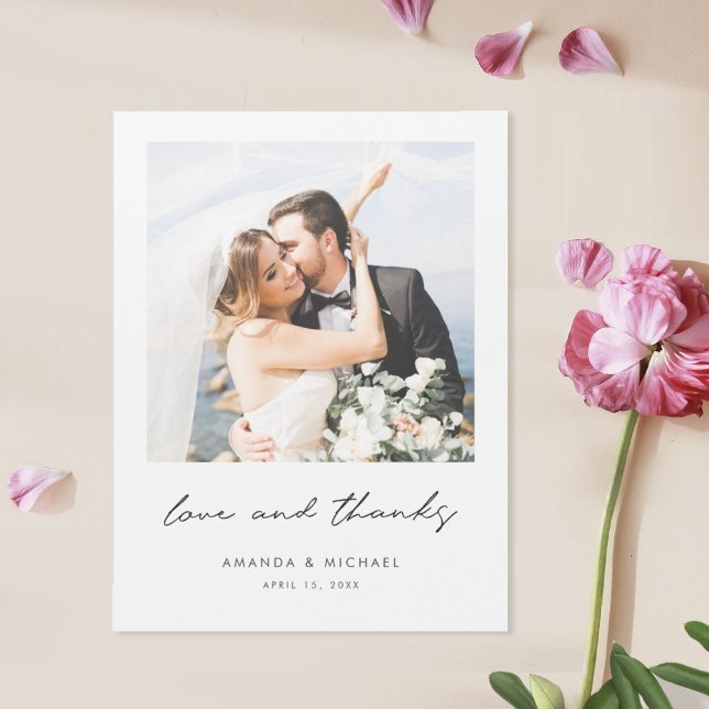 Mariage photo personnalisé moderne Magnet de Merci (Créateur téléchargé)