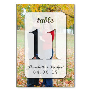 Mariage photo personnalisé Numéro de table Carte 1
