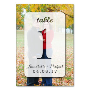 Mariage photo personnalisé Numéro de table Carte 1