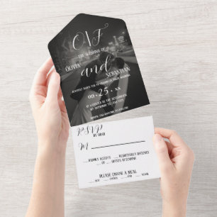 Mariage Photo Romantique tout en une invitation