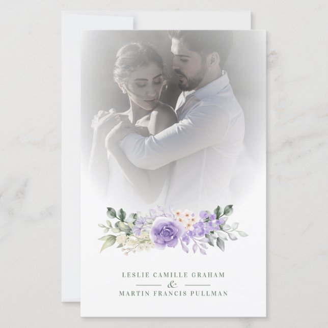Mariage photo romantique violet Floral Garland (Devant)