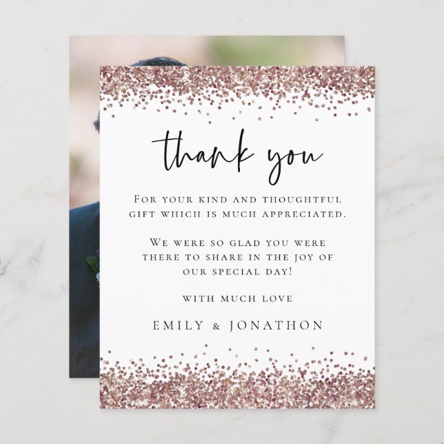 Mariage photo Rose de budget Parties scintillant b (Devant / Derrière)