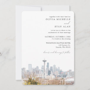 Mariage photo Seattle Invitation Skyline élégante