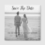 Mariage photo simple et élégant Magnet noir modern<br><div class="desc">Simple,  élégant,  noir et blanc,  Mariage photo moderne,  Save the Date aimant. Vous pouvez le personnaliser avec vos détails.</div>