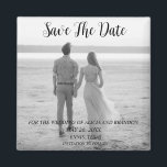 Mariage photo simple et élégant Magnet noir modern<br><div class="desc">Simple,  élégant,  noir et blanc,  Mariage photo moderne,  Save the Date aimant. Vous pouvez le personnaliser avec vos détails.</div>