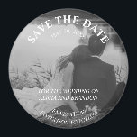 Mariage photo simple et élégant Magnet noir modern<br><div class="desc">Simple,  élégant,  noir et blanc,  Mariage photo moderne,  Save the Date aimant. Vous pouvez le personnaliser avec vos détails.</div>