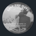 Mariage photo simple et élégant Magnet noir modern<br><div class="desc">Simple,  élégant,  noir et blanc,  Mariage photo moderne,  Save the Date aimant. Vous pouvez le personnaliser avec vos détails.</div>