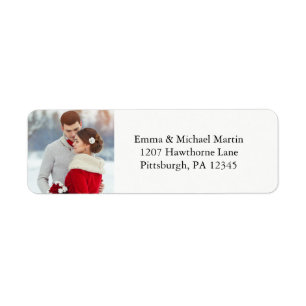 Mariage photo simple Étiquettes de retour