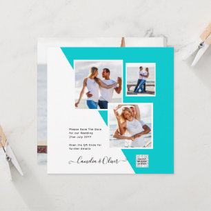 Mariage photo turquoise Inviter QR Code Enregistre