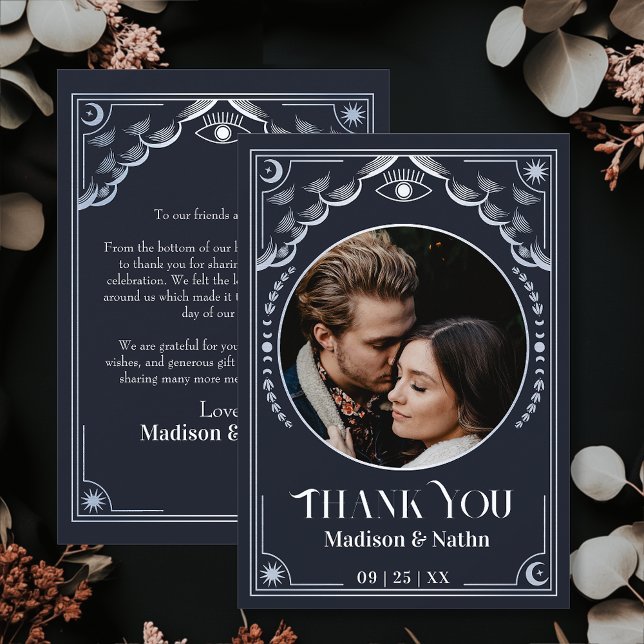 Mariage photo vintage Gold Tarot Card Merci (Créateur téléchargé)