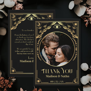 Mariage photo vintage Gold Tarot Card Merci