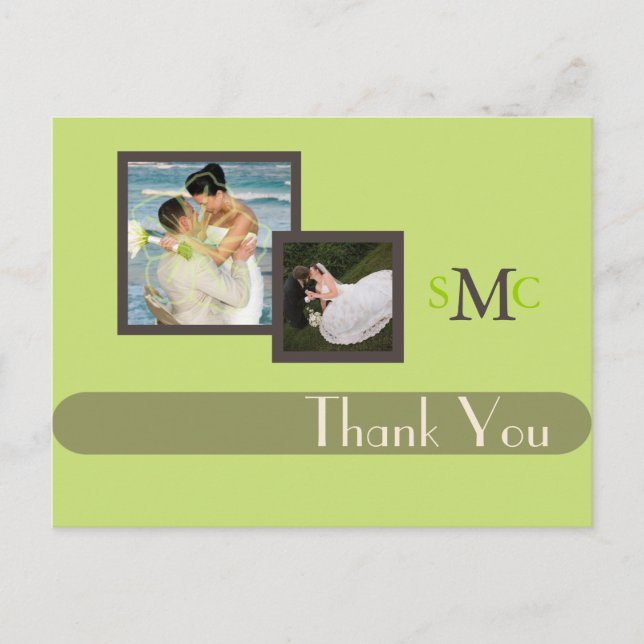 Mariage Photos Cartes postales Merci, simple (Devant)