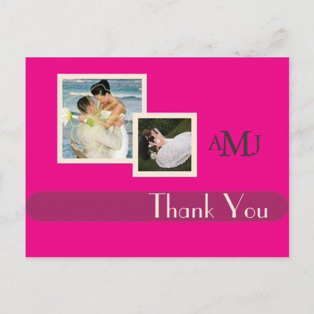 Mariage Photos Cartes postales Merci, simple (Devant)