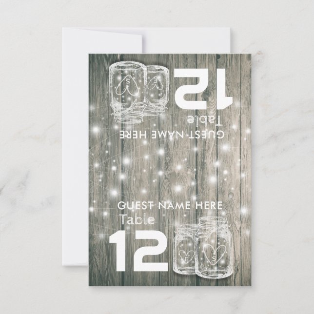 Mariage Place de siège Numéro de table Bois Mason  (Devant)