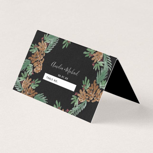 Mariage Places assises à l'aquarelle de cônes de p (Front)