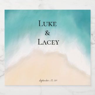 mariage plage aquarelle étiquettes