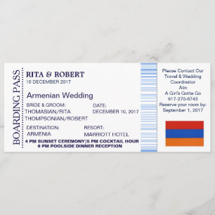 Mariage plage Carte d'embarquement - Destination