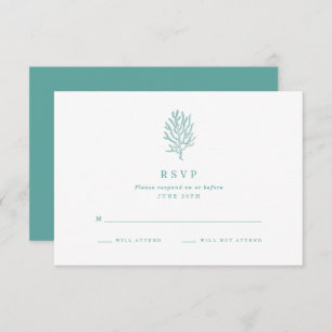 Mariage plage Corail côtier Turquoise RSVP