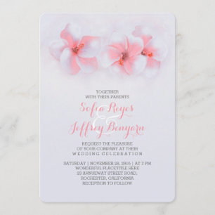 mariage plage corail hibiscus fleurs invitations