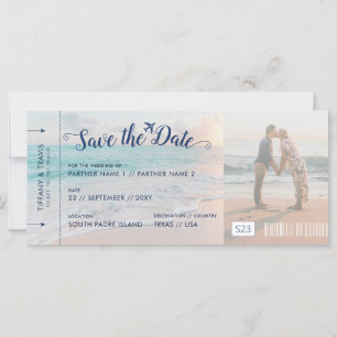 Mariage plage Enregistrer le billet de la date