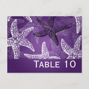 Mariage plage Numéro de table Starfish Purple