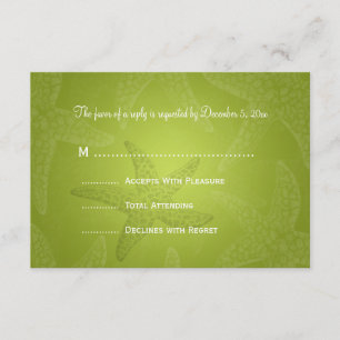 Mariage plage RSVP Starfish Lime Green
