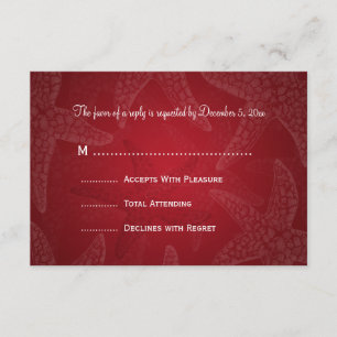 Mariage plage RSVP Starfish Rouge