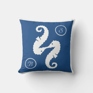 Mariage plage Seahors coussin monogramme personnal