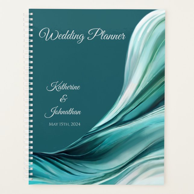 Mariage-Planificateur-Moderne Abstrait-Émeraude Ve (Devant)