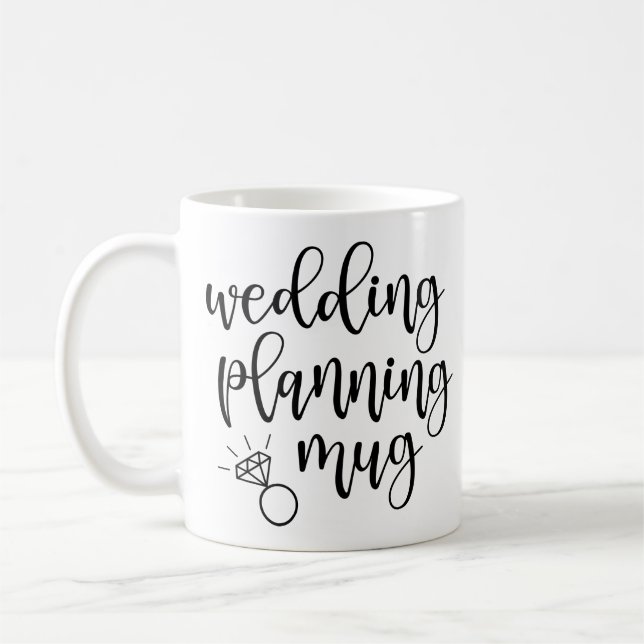 Mariage Planning Mug Script Police Diamond Ring (Gauche)