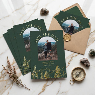 Mariage Plein Air Montagne Moderne Carte de Voeux 