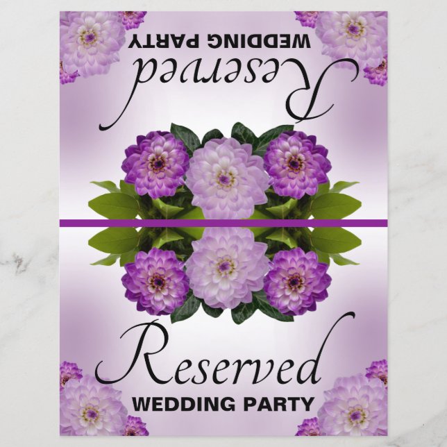 Mariage pliable Réservé Dahlia Purple Floral (Devant)