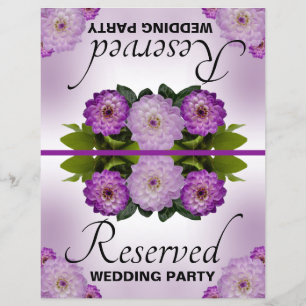 Mariage pliable Réservé Dahlia Purple Floral
