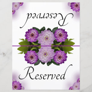 Mariage pliable Réservé Dahlia Purple Floral