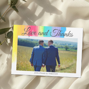 Mariage Rainbow Photo Love Merci Magnet Card