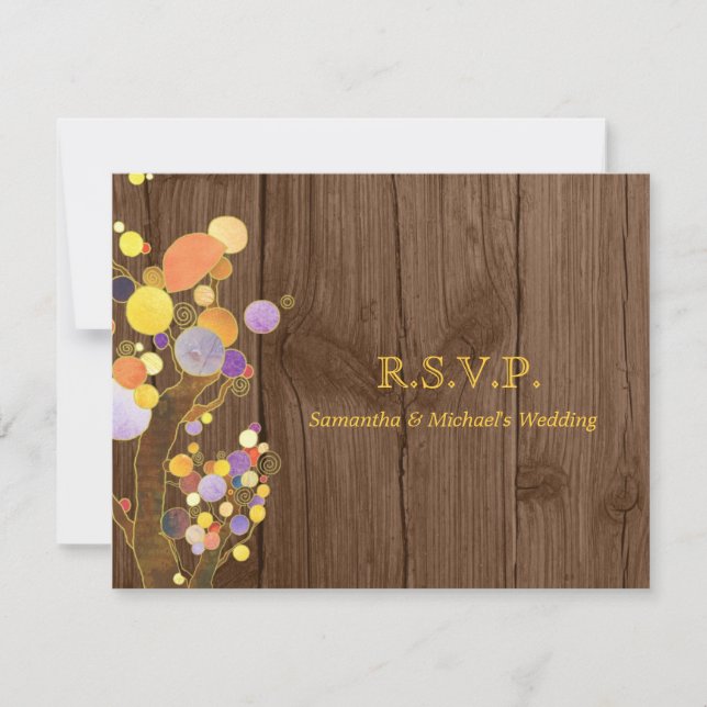 Mariage Ranch de la grange rustique en bois RSVP (Devant)