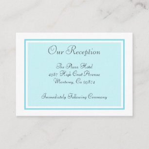 Mariage Réception Insertion Cartes Aqua Turquoise