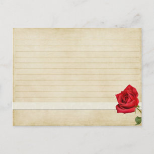 Mariage Recette Carte Vintage Rose rouge