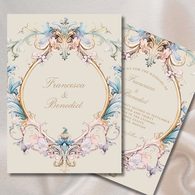 Mariage Regency Élégante Invitation baroque Vintag (Créateur téléchargé)