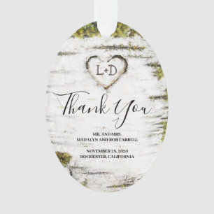 Mariage Remerciements de Coeur de Bouleau Campagna